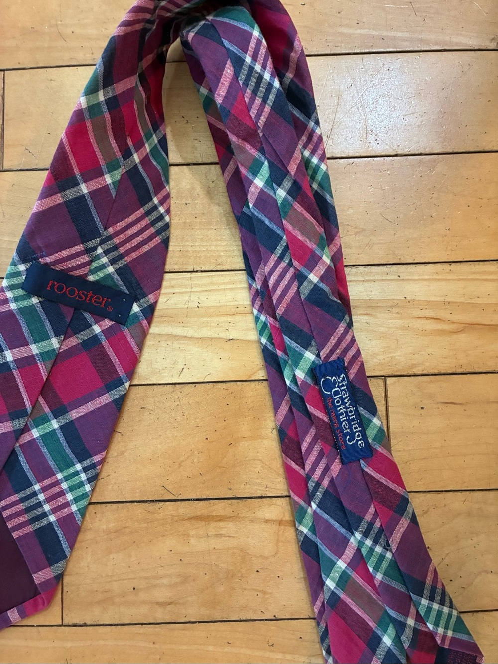 Rooster x Stanbridge Clothiers Men's Pink Plaid Scarf